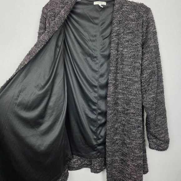 Maurices Boucle Open Front Coatigan Black Gray XL - Picture 4 of 8